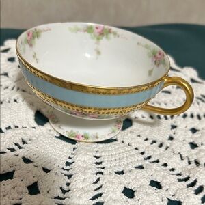 Haviland Blue and Gold Teacup